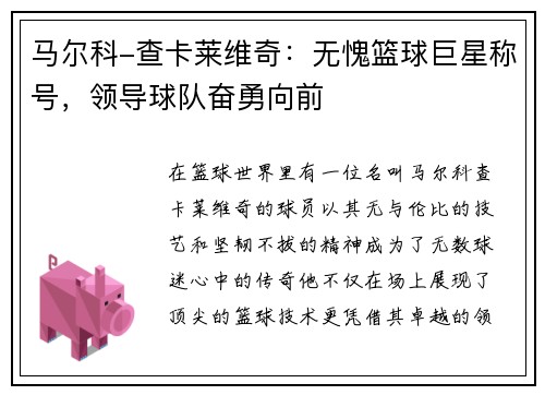 马尔科-查卡莱维奇：无愧篮球巨星称号，领导球队奋勇向前